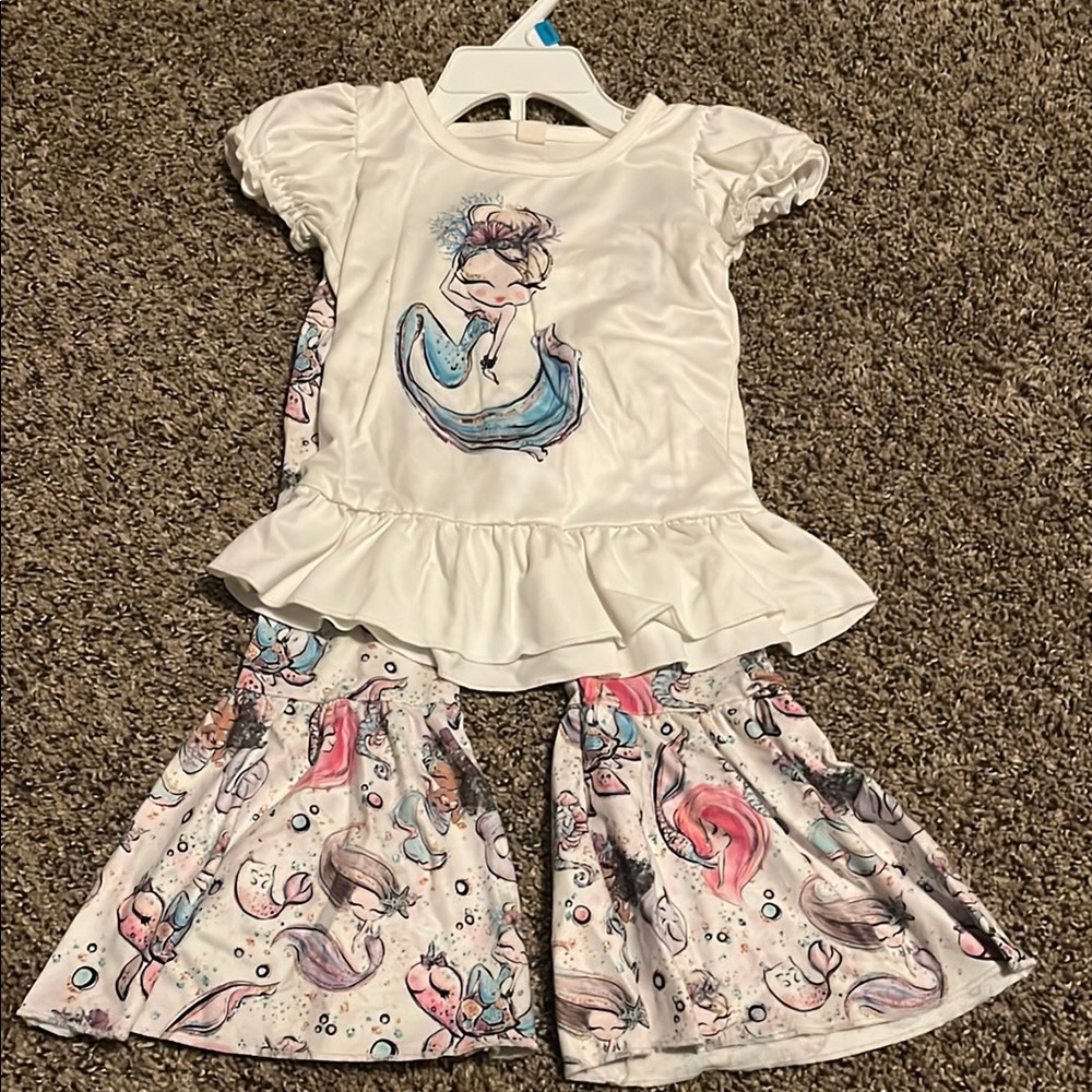 Mermaid Print Girls' Outfit